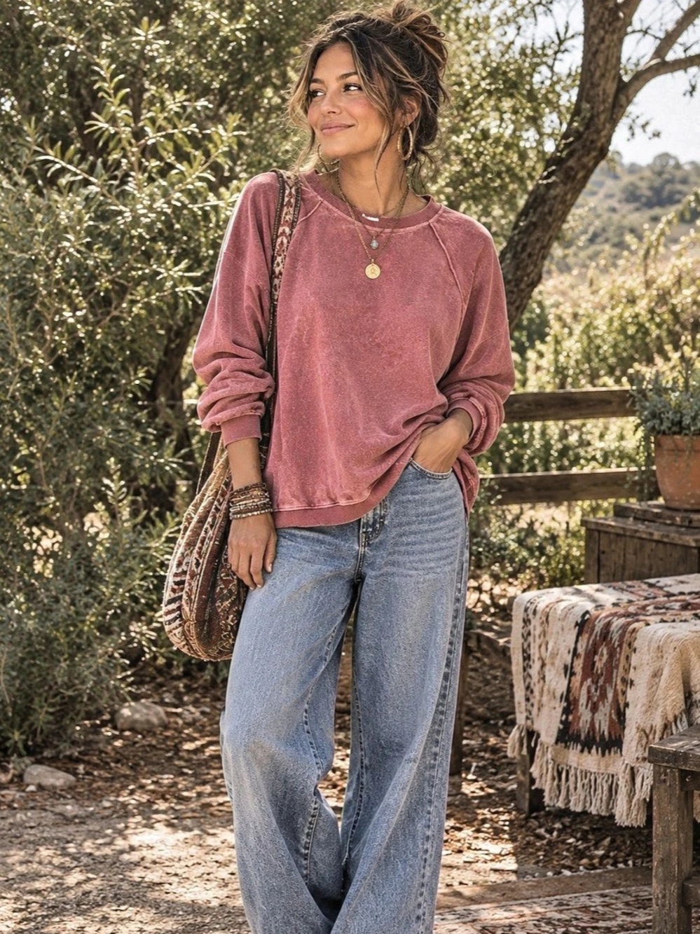 NWT Aerie Long Sleeve Sweatshirt in Pink